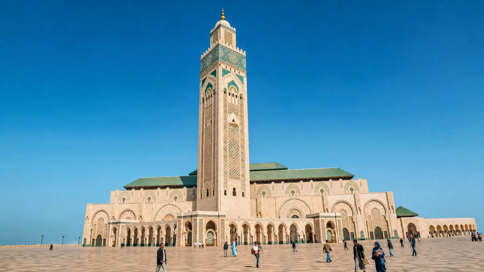 The Hassan II Mosque in Casablanca and its square