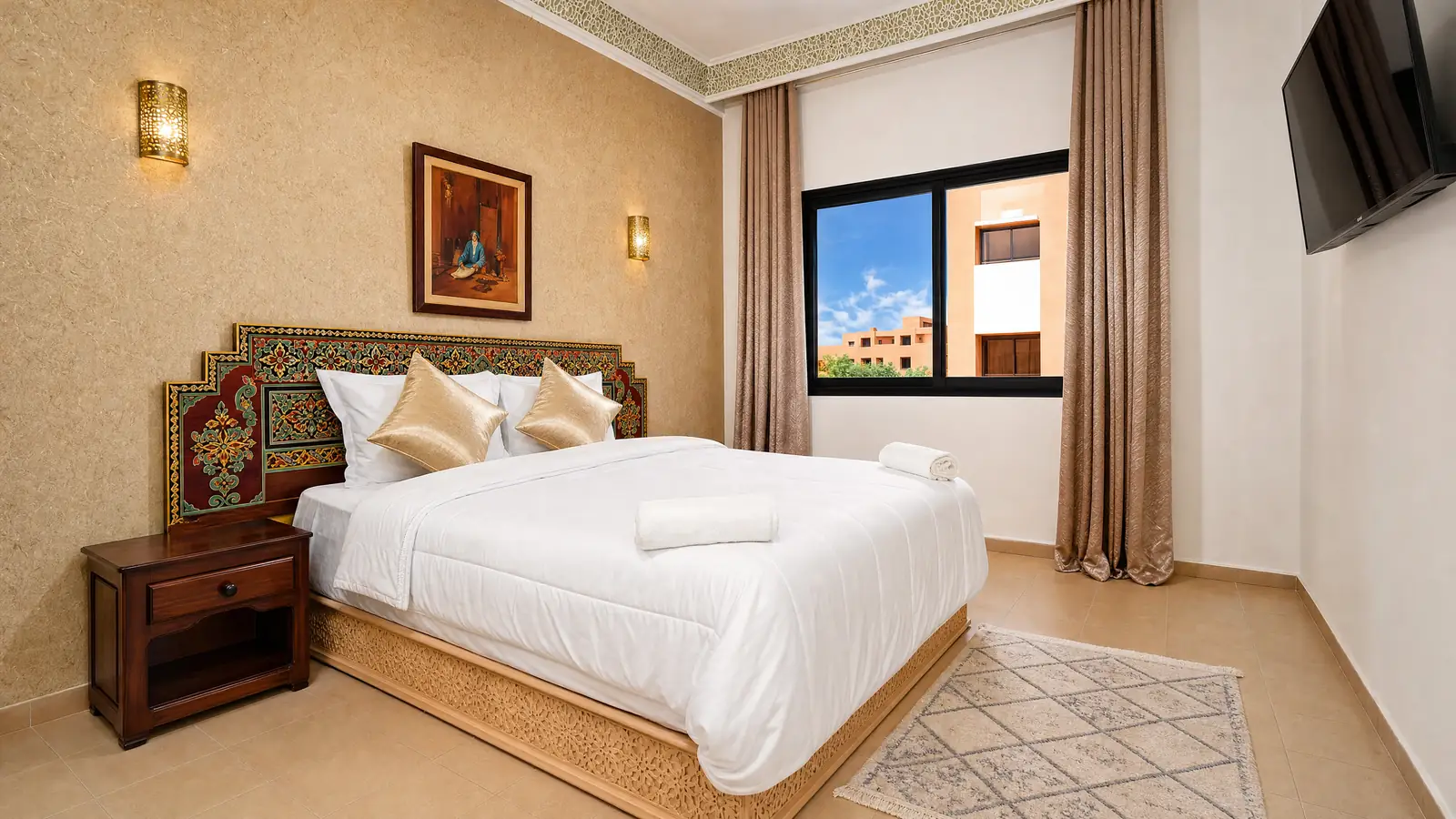 A double room at Hôtel Restaurant Bougafer