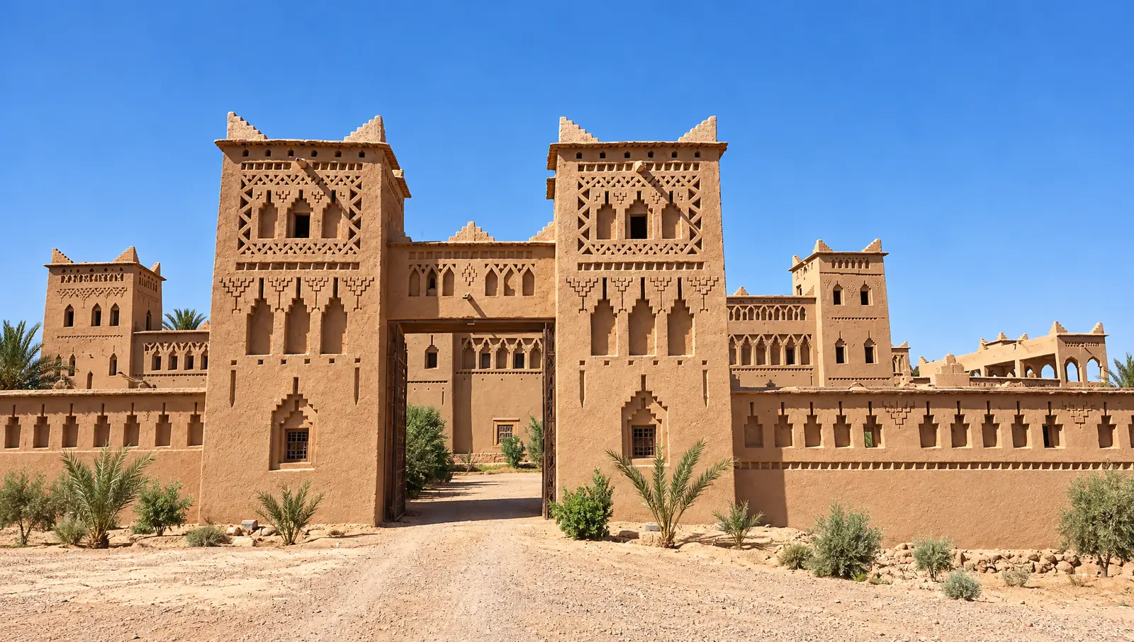 Les tours en terre de la Kasbah Ait Ben Moro, à Skoura